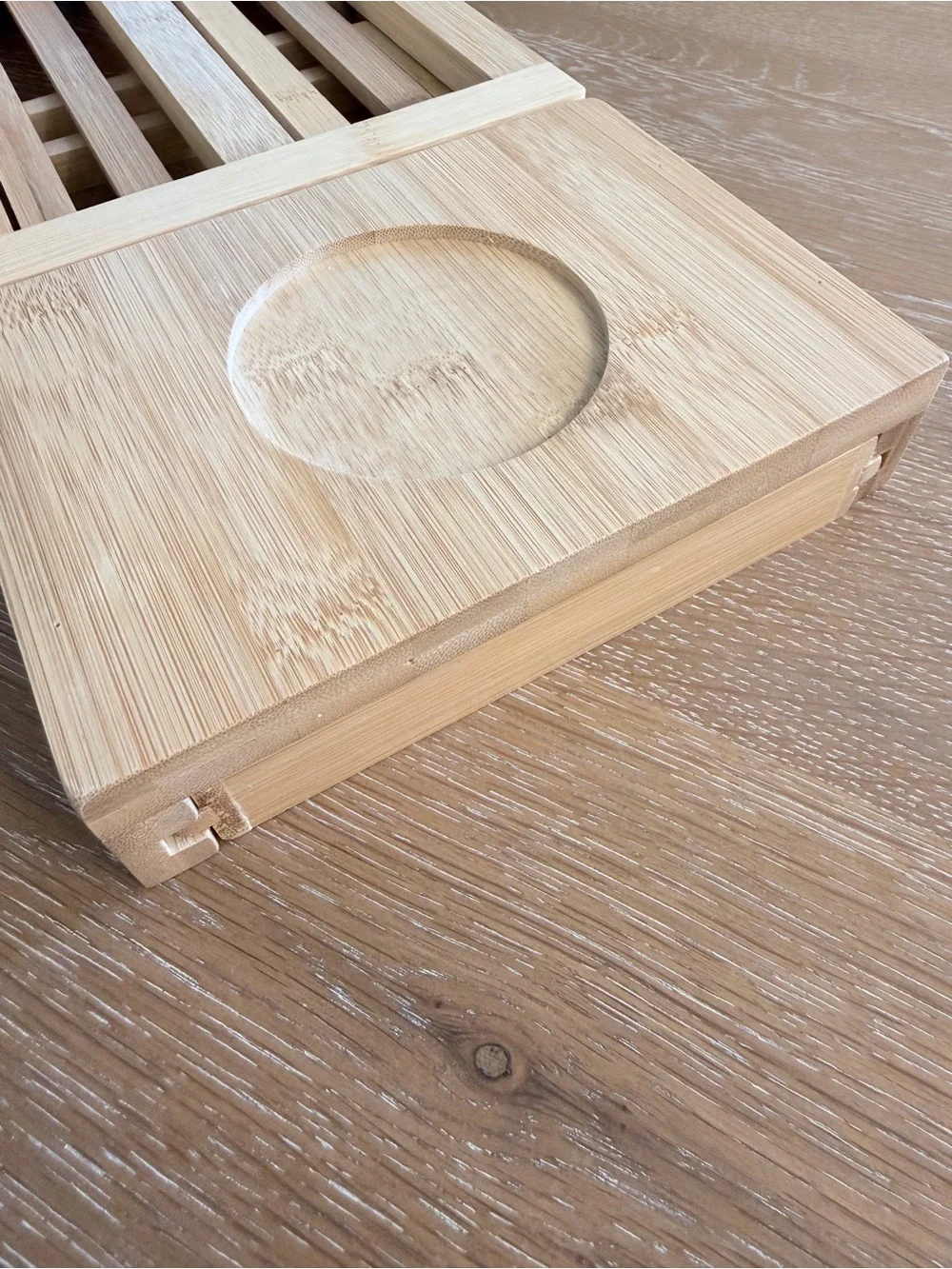 Bamboo Shower Caddy Organizer in Natural Bamboo - Foldable/Expandable